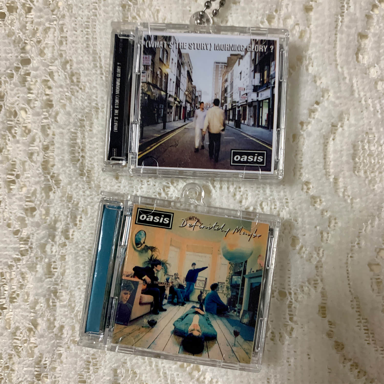 Oasis Little CD Album Cover Keychains - Definitely Maybe - Morning Glory
