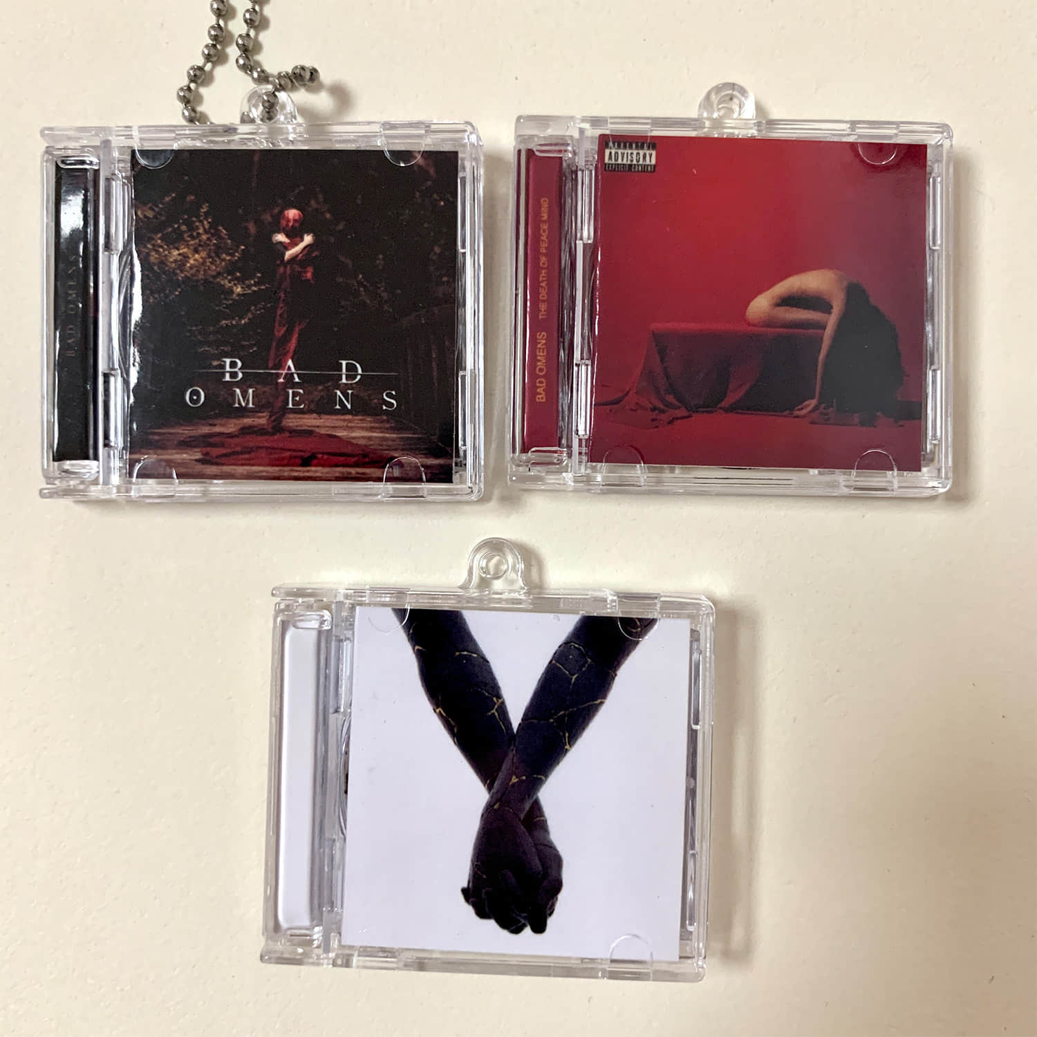 Bad Omens Little CD Album Cover Keychains - The Death Of Peace Of Mind