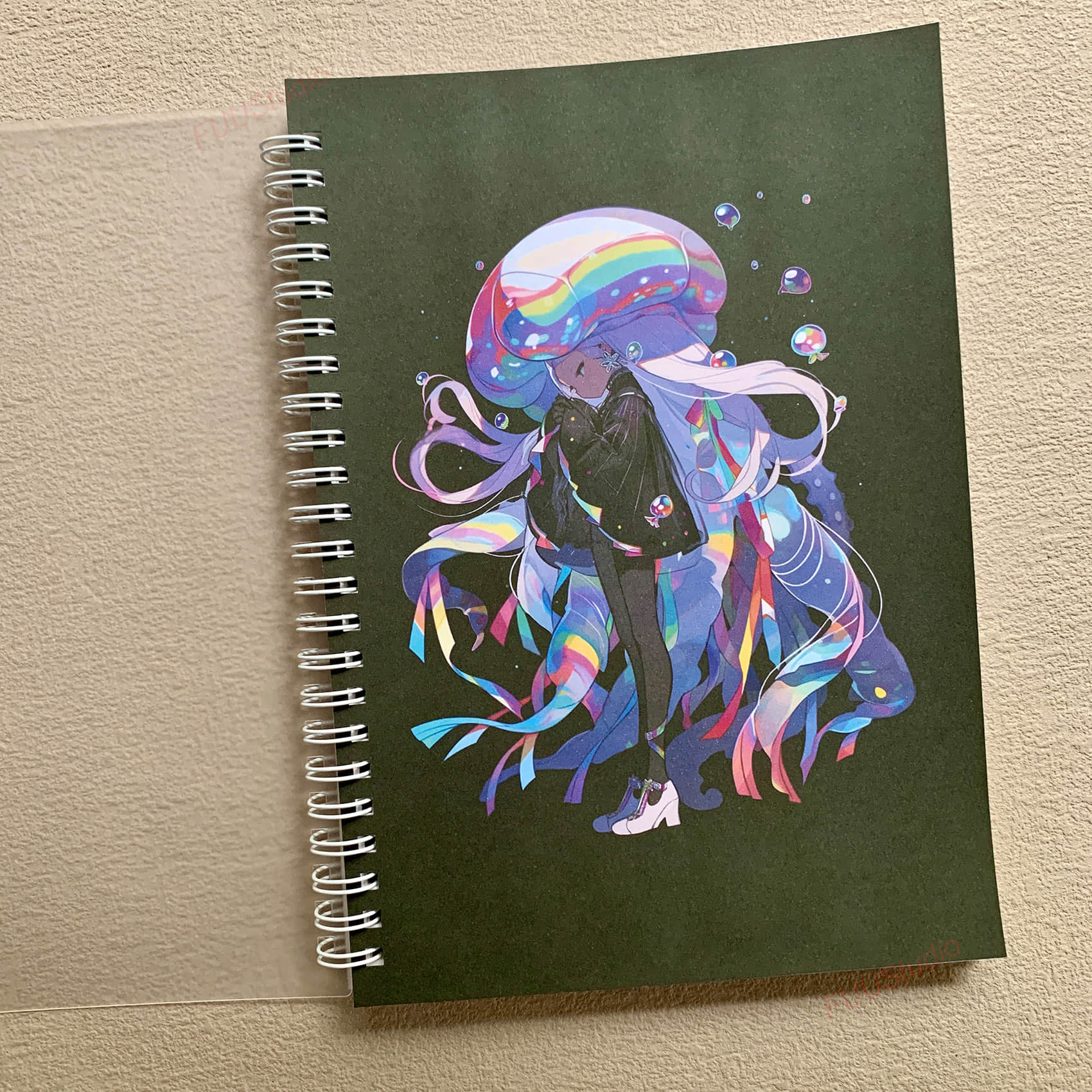 Jellyfish Girl Reusable Sticker Book A5 size, 50 double-sided pages