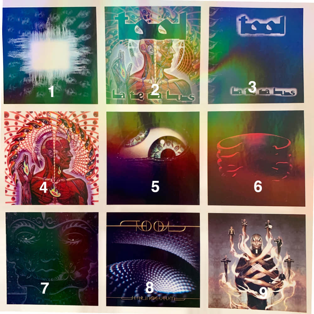 Tool Band 2" Album Cover Stickers – Aenima - Fear Inoculum -Lateralus -10,000 Days