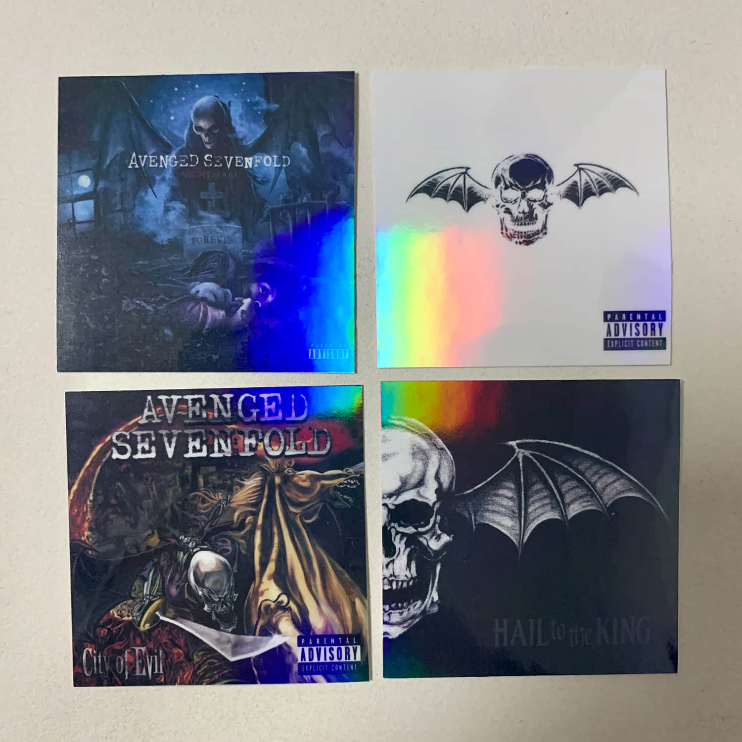 Avenged Sevenfold 2" Album Cover Stickers – Hail to the King -Nightmare -City of Evil