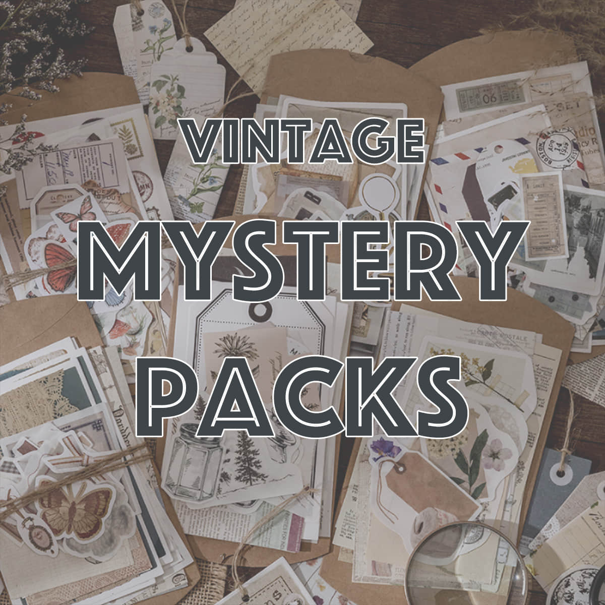 Vintage Mystery Pack | 100 pcs Mixed Stickers and Scrapbook Paper