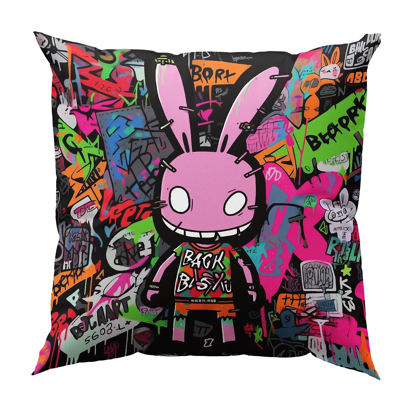 Double Side Pillow Cover 1PC Graffiti Rabbit Soft Decorative Square Cushion Case Pillowcase for Bedroom Livingroom Sofa Couch Chair 2023 - US $8.99 –P10