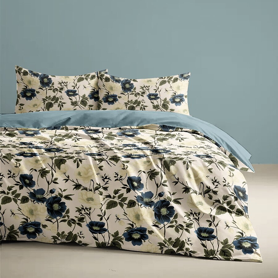 100% Cotton Sateen Duvet Cover Set Floral  Print
