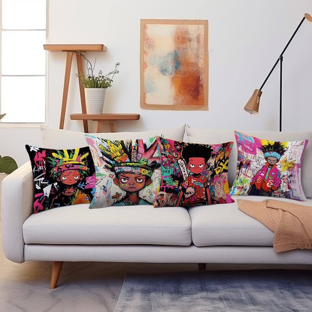 Double Side Pillow Cover 1PC Graffiti Boy Soft Decorative Square Cushion Case Pillowcase for Bedroom Livingroom Sofa Couch Chair 2023 - US $8.99 –P1