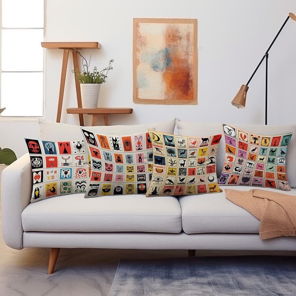 Stamp Collection Double Side Pillow Cover 1PC Soft Decorative Square Cushion Case Pillowcase for Bedroom Livingroom Sofa Couch Chair 2023 - US $8.99 –P20