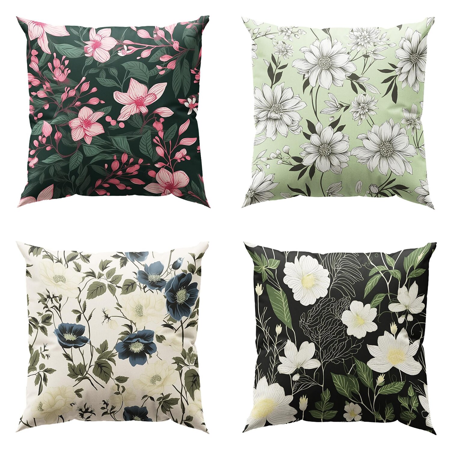 Floral Pastoral Double Side Pillow Cover 4PC Soft Decorative Square Cushion Case Pillowcase for Bedroom Livingroom Sofa Couch Chair 2023 - US $15.99 –P7