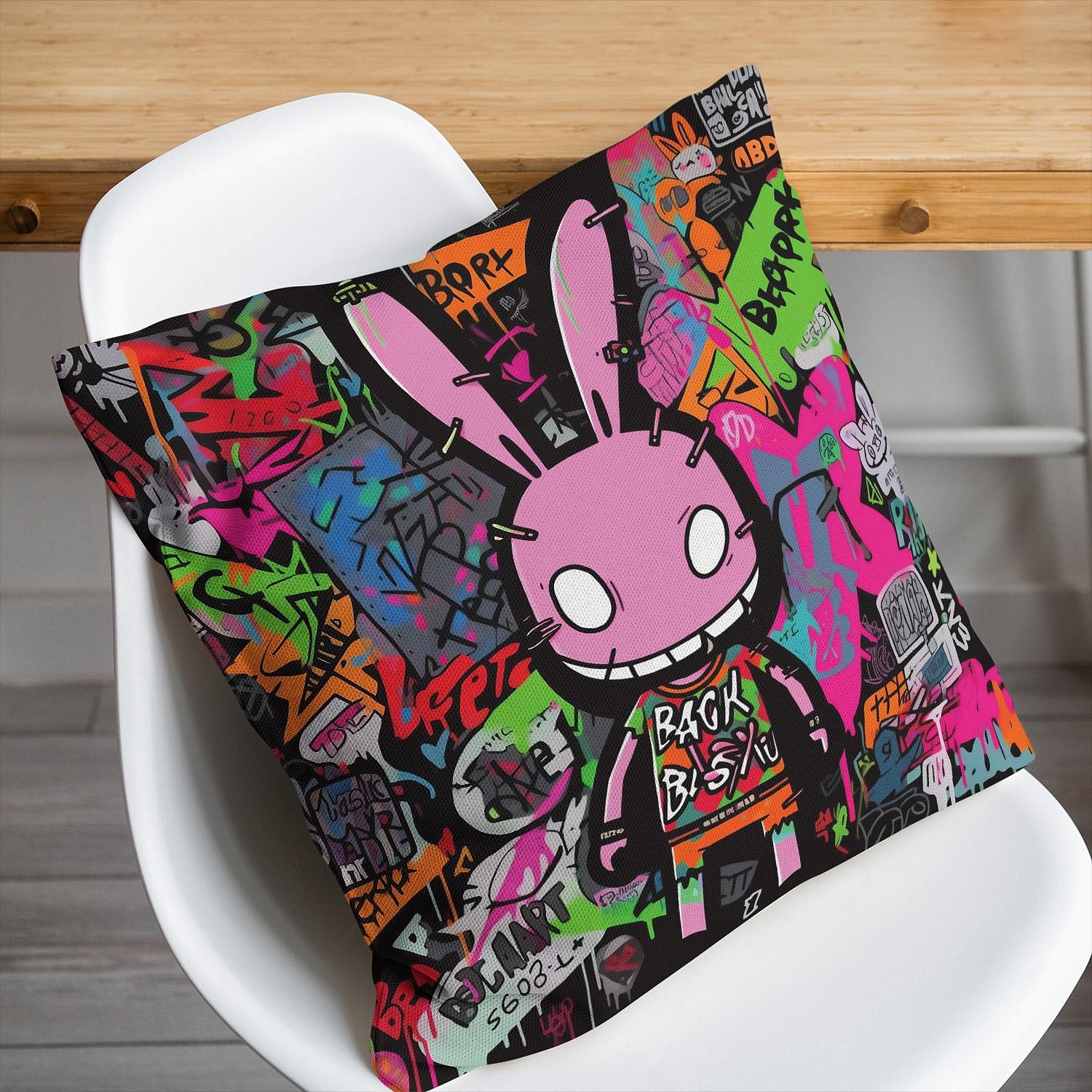 Double Side Pillow Cover 1PC Graffiti Rabbit Soft Decorative Square Cushion Case Pillowcase for Bedroom Livingroom Sofa Couch Chair 2023 - US $8.99 –P9