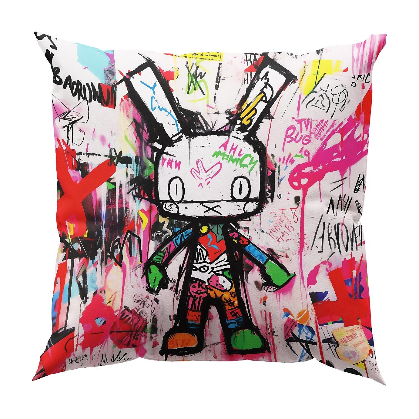 Double Side Pillow Cover 1PC Graffiti Rabbit Soft Decorative Square Cushion Case Pillowcase for Bedroom Livingroom Sofa Couch Chair 2023 - US $8.99 –P16