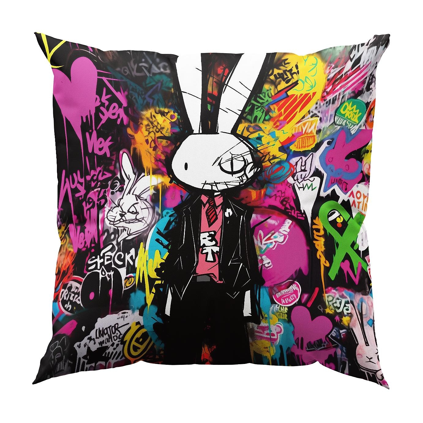 Double Side Pillow Cover 1PC Graffiti Rabbit Soft Decorative Square Cushion Case Pillowcase for Bedroom Livingroom Sofa Couch Chair 2023 - US $8.99 –P14