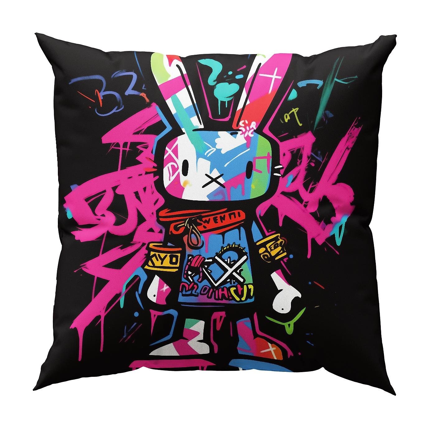 Double Side Pillow Cover 1PC Graffiti Rabbit Soft Decorative Square Cushion Case Pillowcase for Bedroom Livingroom Sofa Couch Chair 2023 - US $8.99 –P12