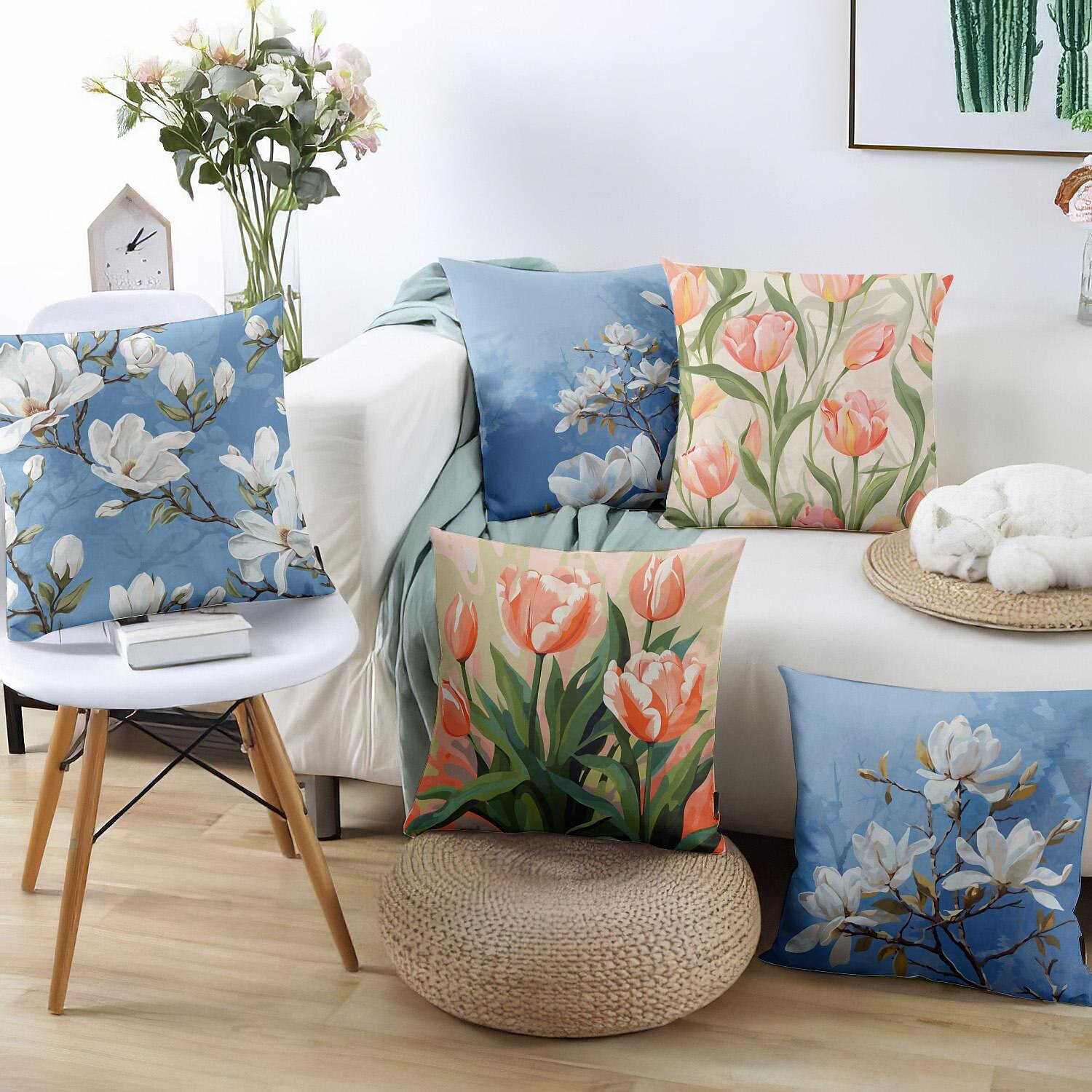 Floral Plant Double Side Pillow Cover 1PC Soft Decorative Square Cushion Case Pillowcase for Bedroom Livingroom Sofa Couch Chair 2023 - US $9.99 –P16