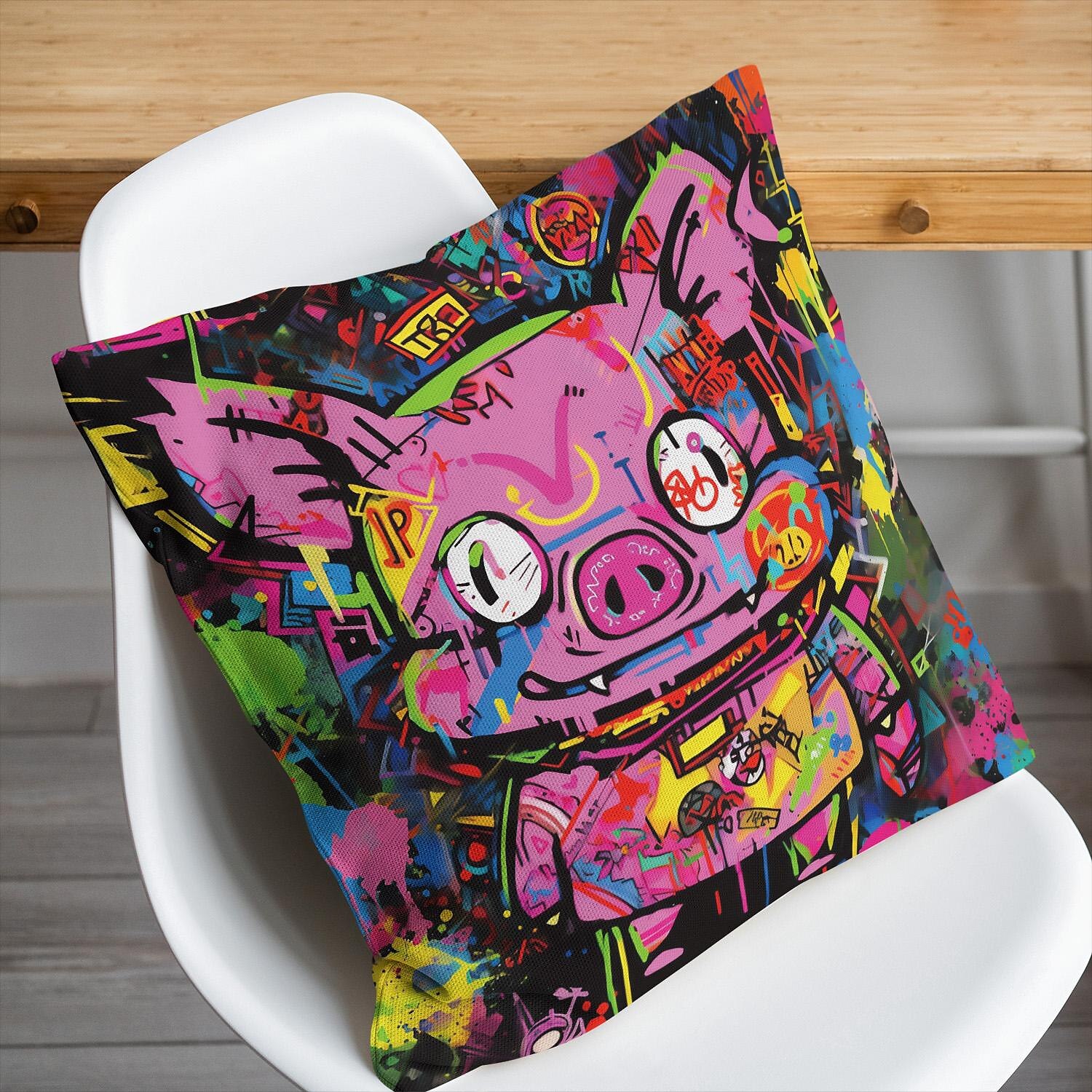 Double Side Pillow Cover 4PC Graffiti Pig Soft Decorative Square Cushion Case Pillowcase for Bedroom Livingroom Sofa Couch Chair 2023 - US $15.99 –P5