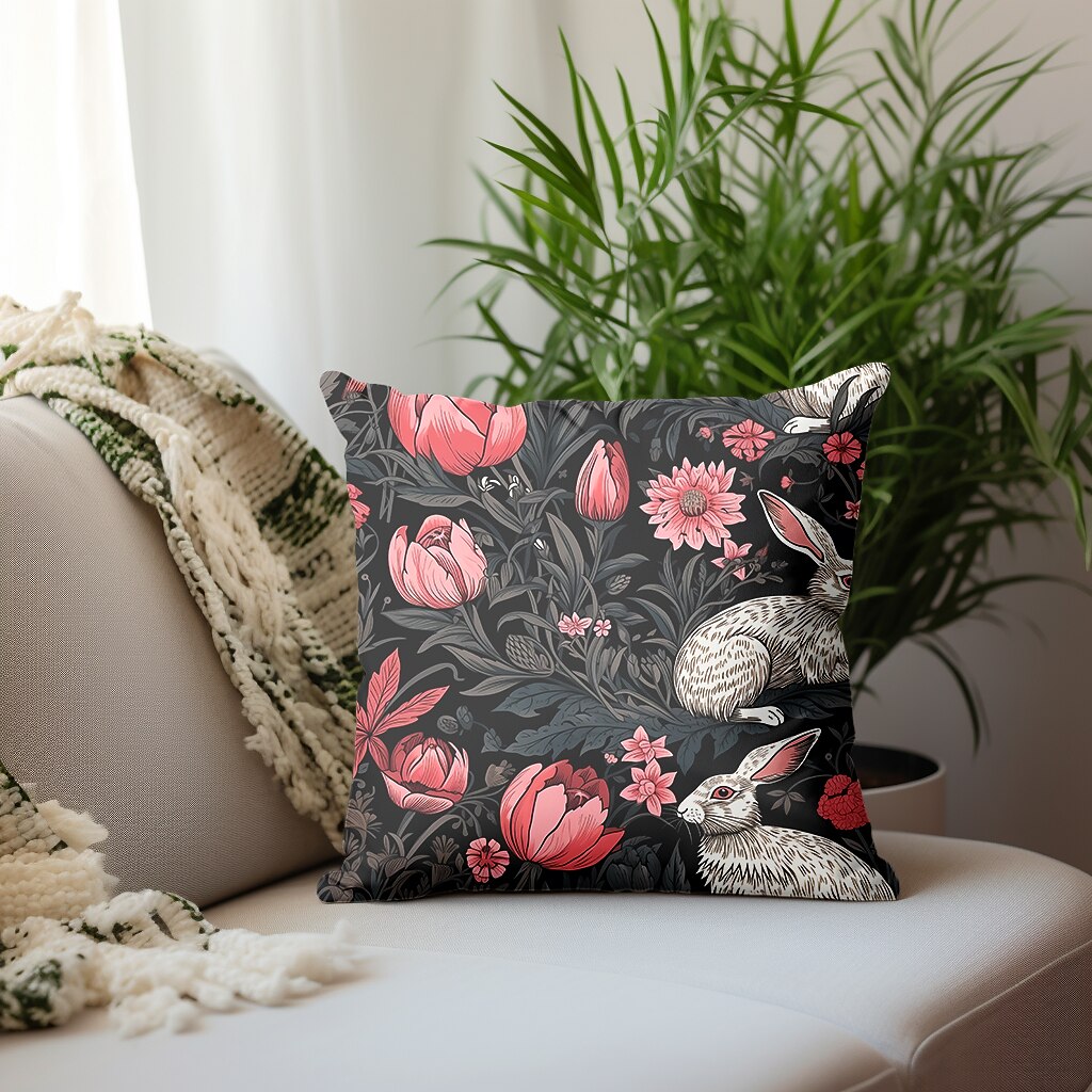 Floral Plant Double Side Pillow Cover 1PC Fox Bird Soft Decorative Square Cushion Case Pillowcase for Bedroom Livingroom Sofa Couch Chair Inspired by William Morris 2023 - US $8.99 –P9