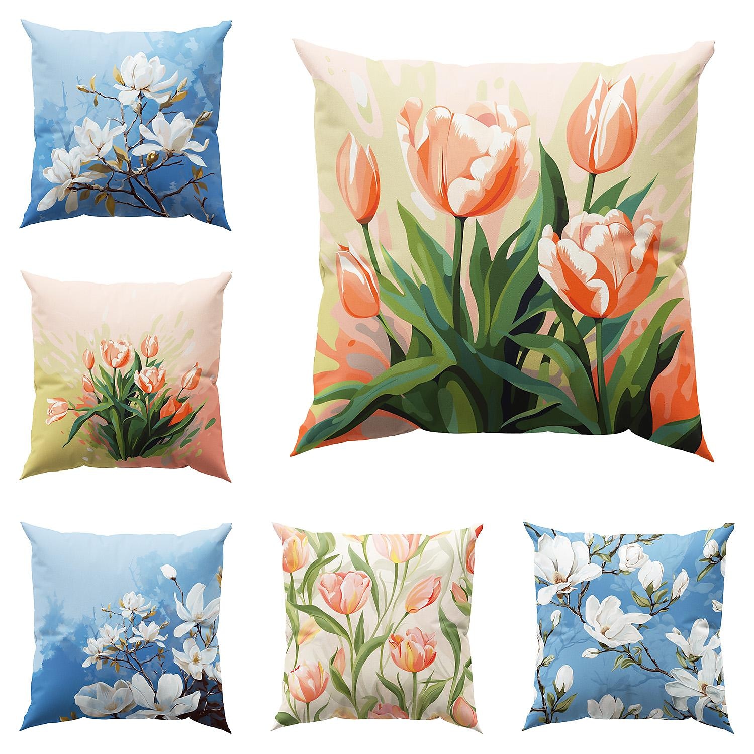 Floral Plant Double Side Pillow Cover 1PC Soft Decorative Square Cushion Case Pillowcase for Bedroom Livingroom Sofa Couch Chair 2023 - US $9.99 –P2