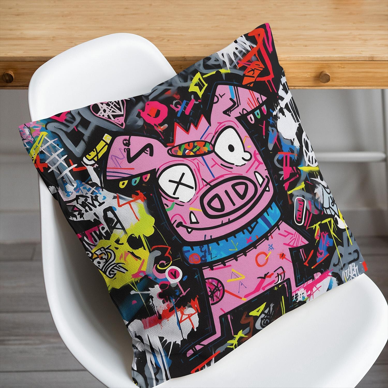 Double Side Pillow Cover 4PC Graffiti Pig Soft Decorative Square Cushion Case Pillowcase for Bedroom Livingroom Sofa Couch Chair 2023 - US $15.99 –P8