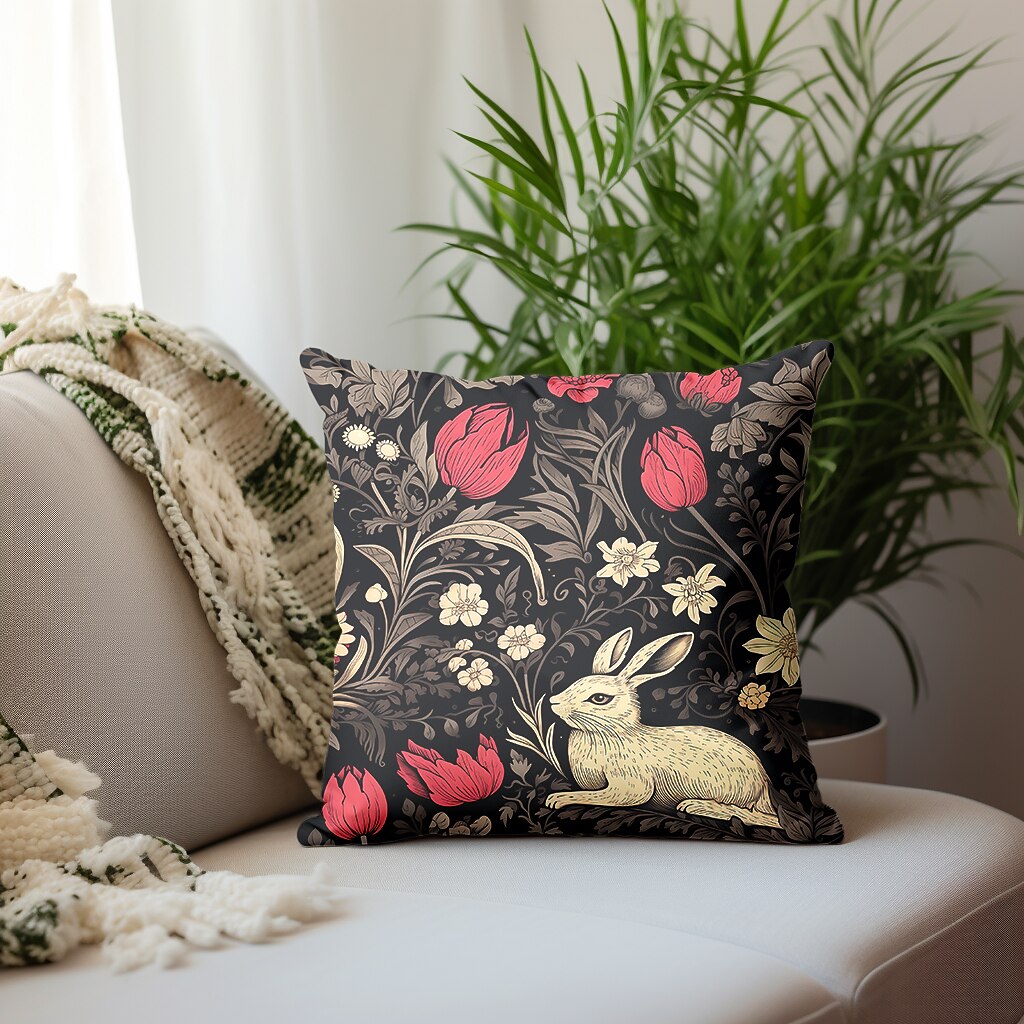 Floral Plant Double Side Pillow Cover 1PC Fox Bird Soft Decorative Square Cushion Case Pillowcase for Bedroom Livingroom Sofa Couch Chair Inspired by William Morris 2023 - US $8.99 –P11