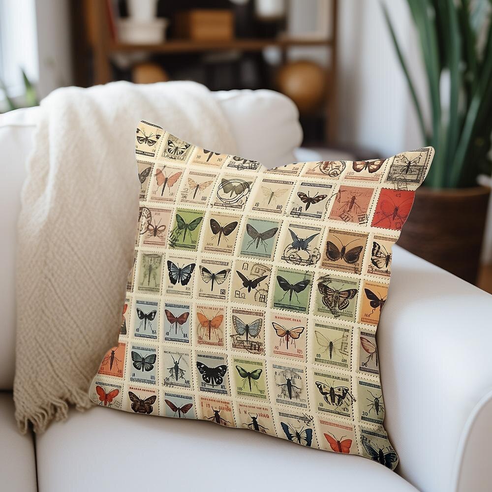 Flower Insect Double Side Pillow Cover 1PC Vintage Stamps Soft Decorative Square Cushion Case Pillowcase for Bedroom Livingroom Sofa Couch Chair 2023 - US $8.99 –P9