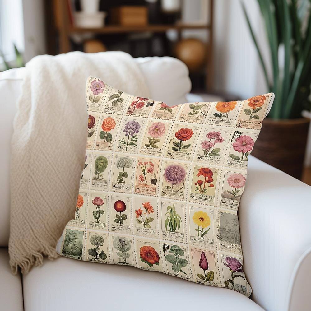 Flower Insect Double Side Pillow Cover 1PC Vintage Stamps Soft Decorative Square Cushion Case Pillowcase for Bedroom Livingroom Sofa Couch Chair 2023 - US $8.99 –P5