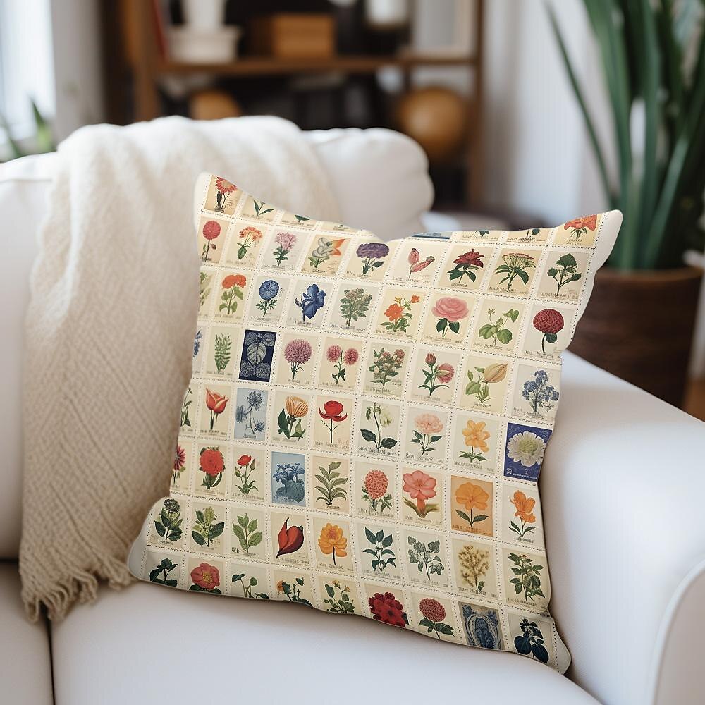 Flower Insect Double Side Pillow Cover 1PC Vintage Stamps Soft Decorative Square Cushion Case Pillowcase for Bedroom Livingroom Sofa Couch Chair 2023 - US $8.99 –P7