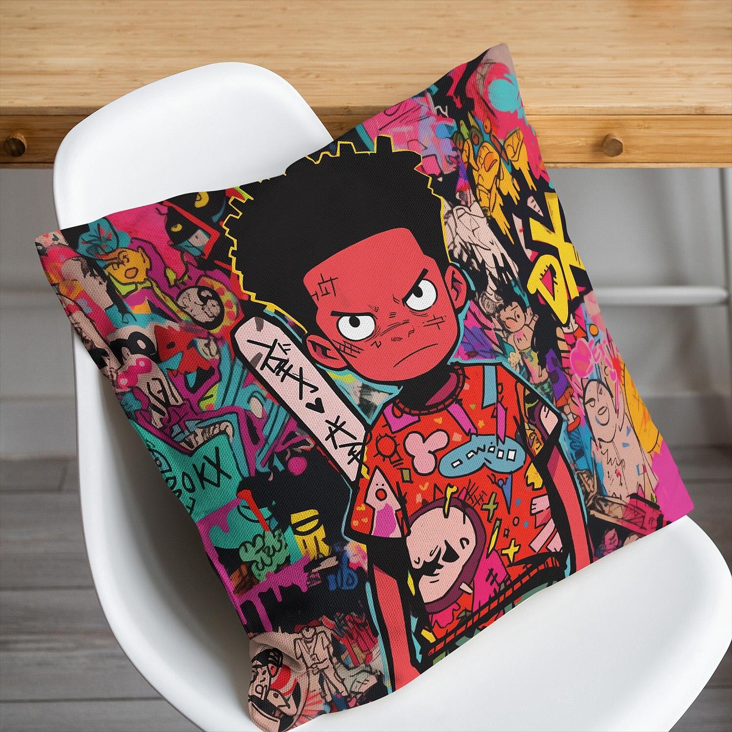 Double Side Pillow Cover 1PC Graffiti Boy Soft Decorative Square Cushion Case Pillowcase for Bedroom Livingroom Sofa Couch Chair 2023 - US $8.99 –P11