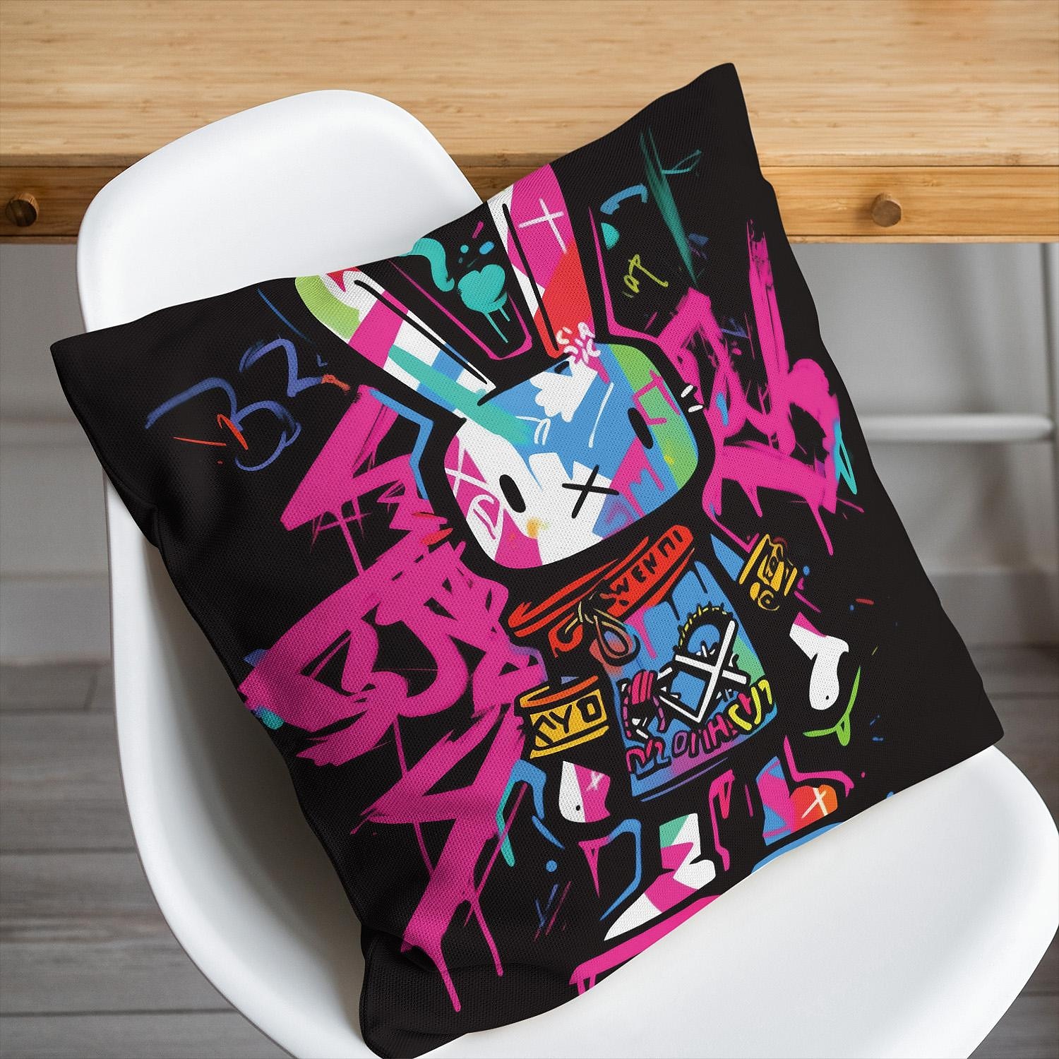 Double Side Pillow Cover 1PC Graffiti Rabbit Soft Decorative Square Cushion Case Pillowcase for Bedroom Livingroom Sofa Couch Chair 2023 - US $8.99 –P11