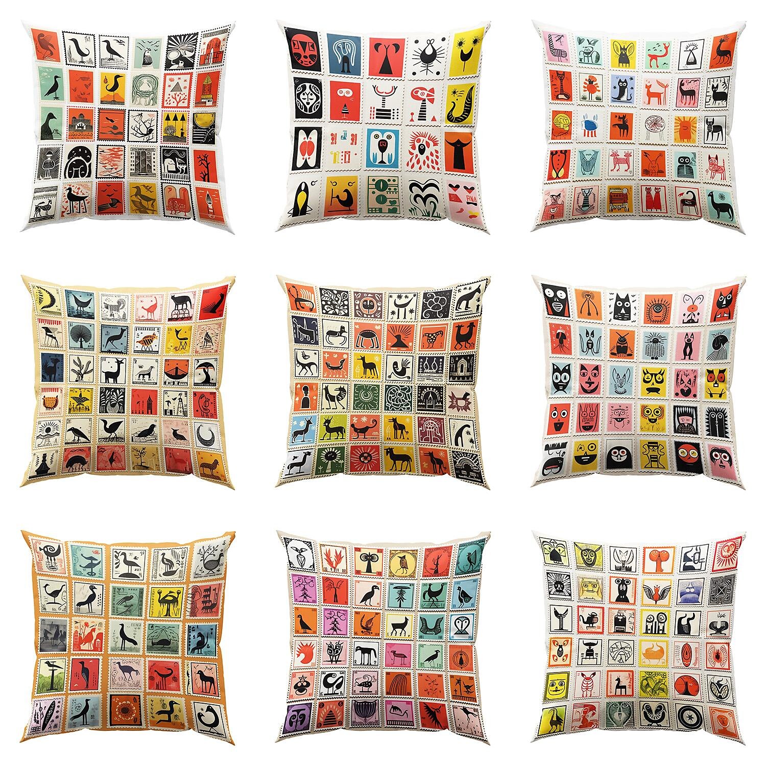 Stamp Collection Double Side Pillow Cover 1PC Soft Decorative Square Cushion Case Pillowcase for Bedroom Livingroom Sofa Couch Chair 2023 - US $8.99 –P1