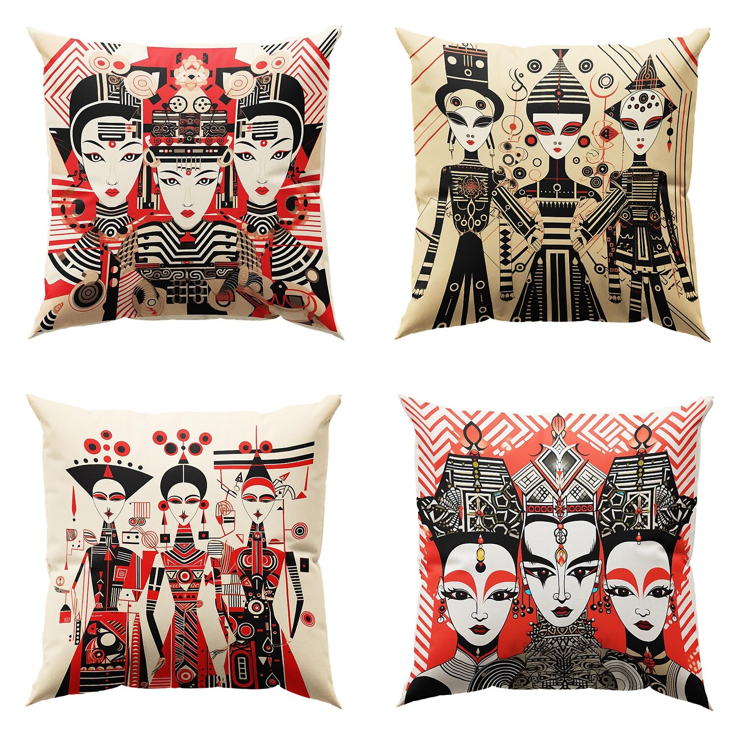 Double Side Pillow Cover 4PC Vintage Facebook Soft Decorative Square Cushion Case Pillowcase for Bedroom Livingroom Sofa Couch Chair 2023 - US $15.99 –P3