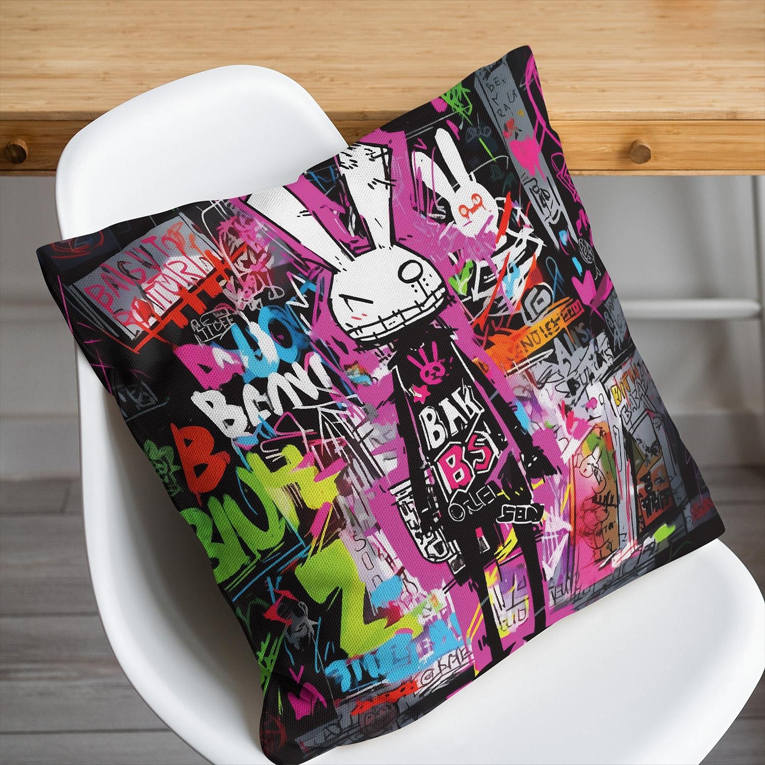 Double Side Pillow Cover 1PC Graffiti Rabbit Soft Decorative Square Cushion Case Pillowcase for Bedroom Livingroom Sofa Couch Chair 2023 - US $8.99 –P5