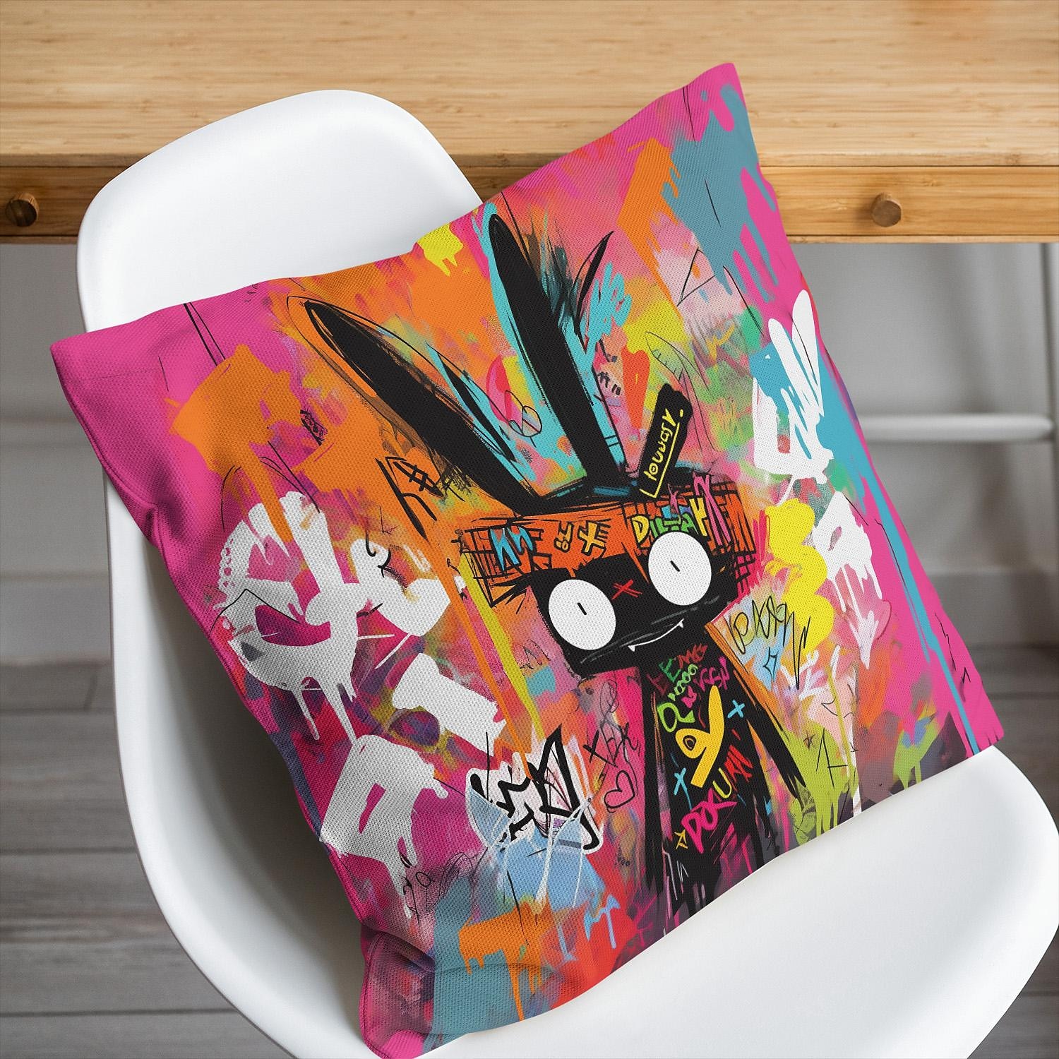 Double Side Pillow Cover 1PC Graffiti Rabbit Soft Decorative Square Cushion Case Pillowcase for Bedroom Livingroom Sofa Couch Chair 2023 - US $8.99 –P7