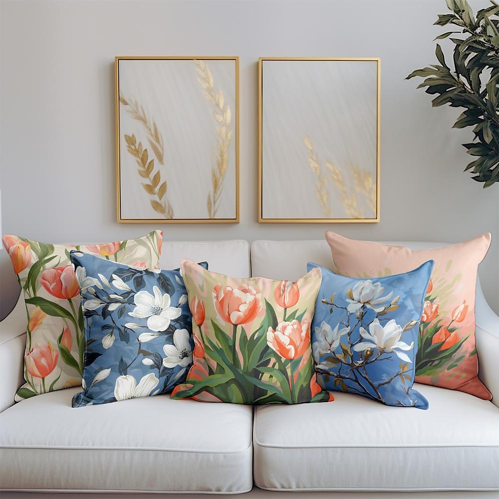 Floral Plant Double Side Pillow Cover 1PC Soft Decorative Square Cushion Case Pillowcase for Bedroom Livingroom Sofa Couch Chair 2023 - US $9.99 –P1