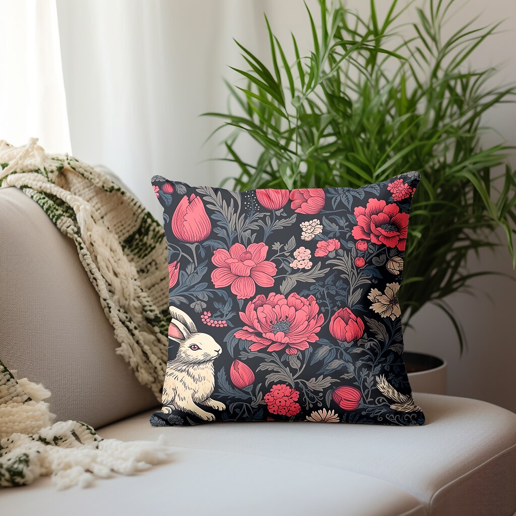 Floral Plant Double Side Pillow Cover 1PC Fox Bird Soft Decorative Square Cushion Case Pillowcase for Bedroom Livingroom Sofa Couch Chair Inspired by William Morris 2023 - US $8.99 –P10