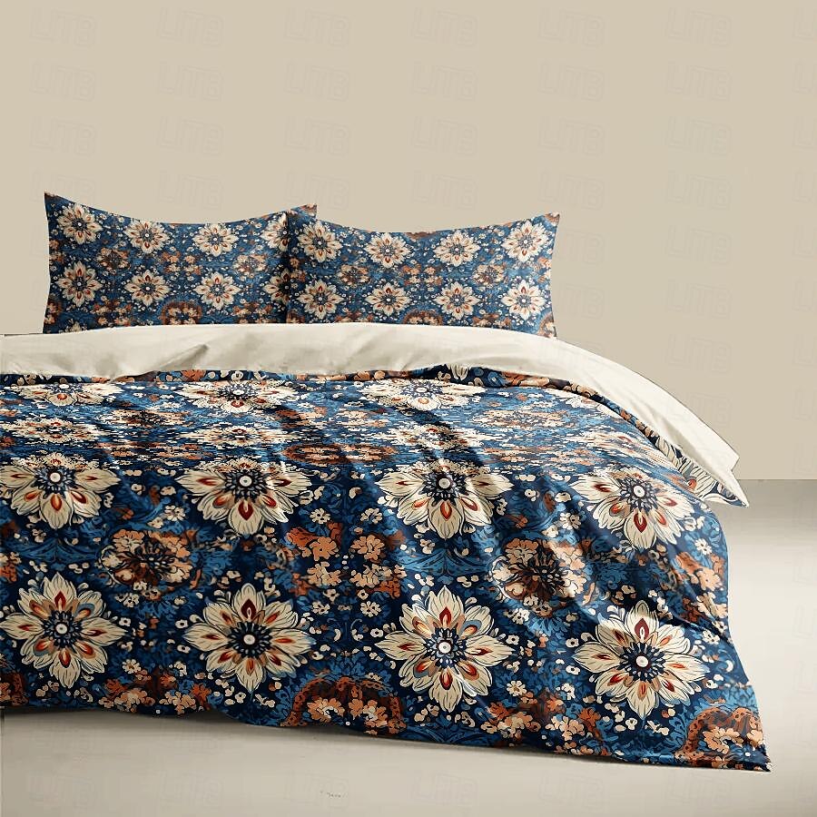 100% Cotton Sateen Duvet Cover Set Moroccan Bohemian Print