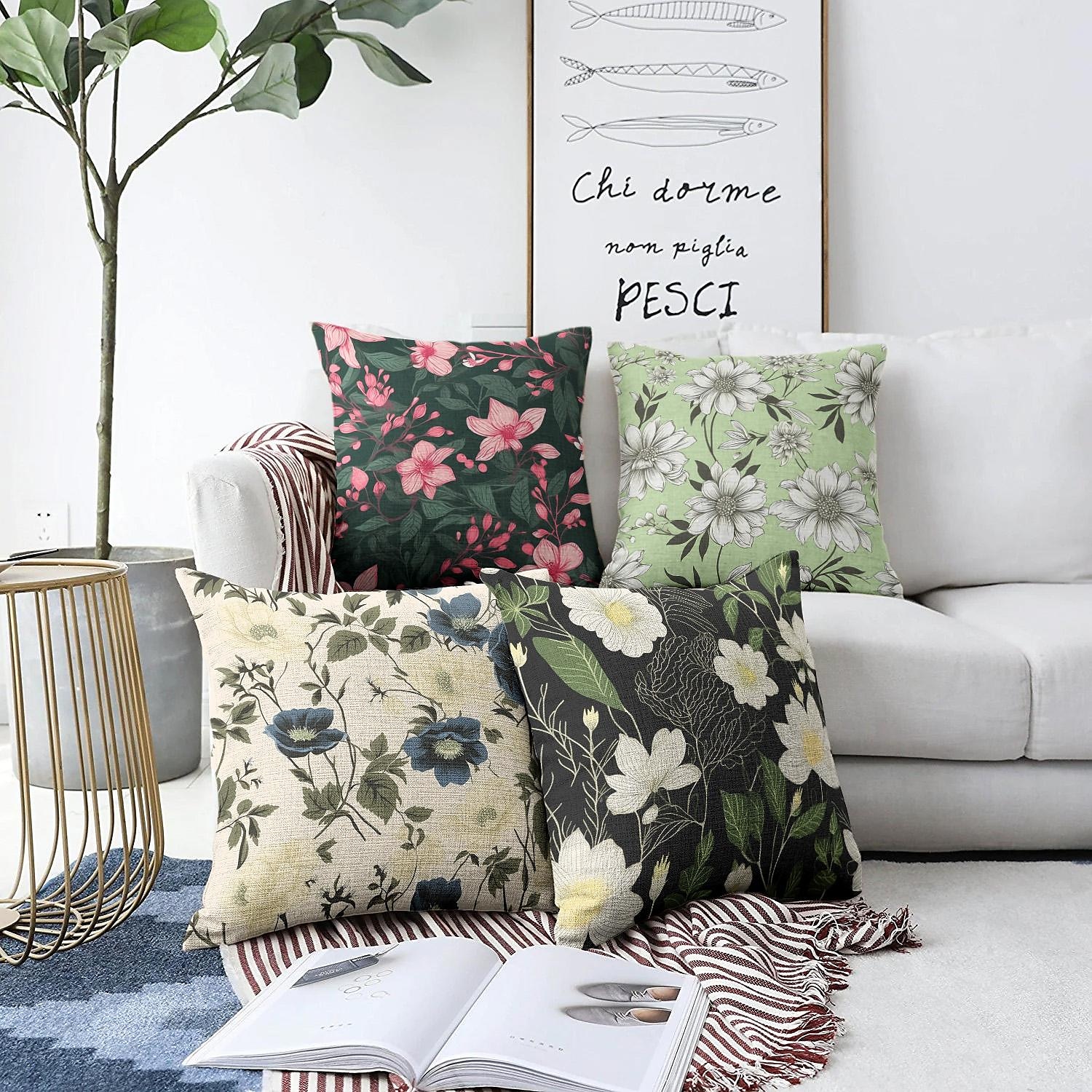 Floral Pastoral Double Side Pillow Cover 4PC Soft Decorative Square Cushion Case Pillowcase for Bedroom Livingroom Sofa Couch Chair 2023 - US $15.99 –P6