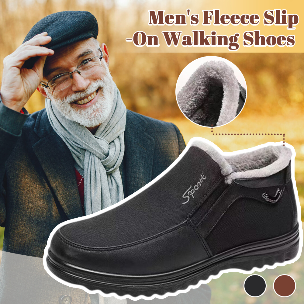Winter men's warm velvet soft-soled walking cotton boots for the elderly
