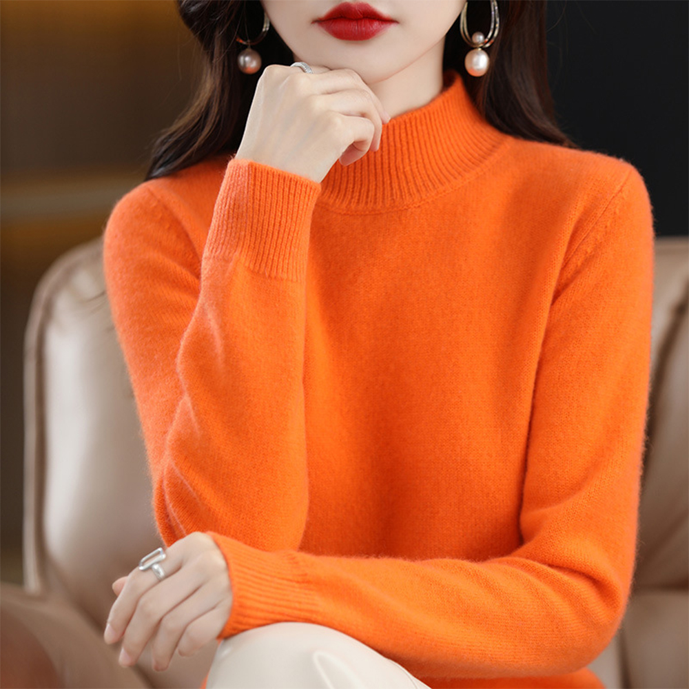 New autumn and winter sweater women's half turtleneck pullover sweater