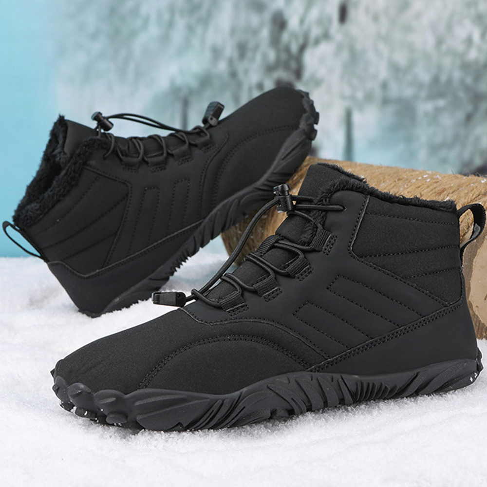 Figcoco Outdoor fleece warm sports cotton shoes snow boots wear-resistant non-slip couple shoes