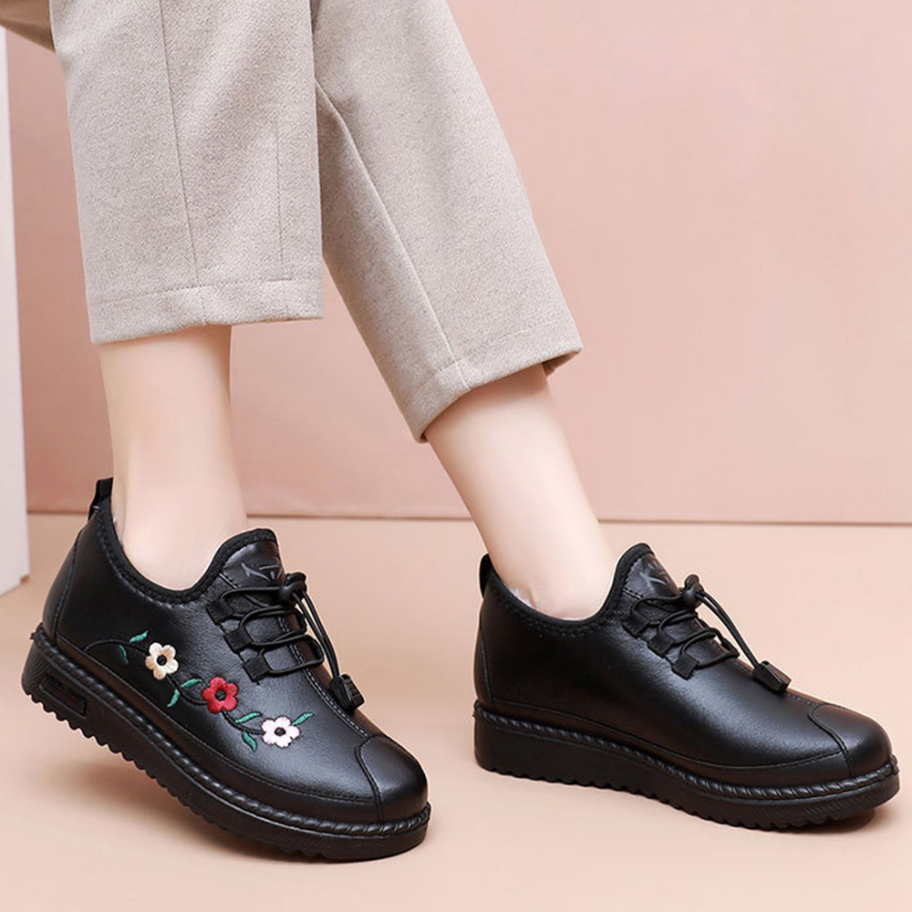 Lodowylabedz Damskie buty zimowe z ciepłego, antypoślizgowego, haftowanego polaru, bawełny