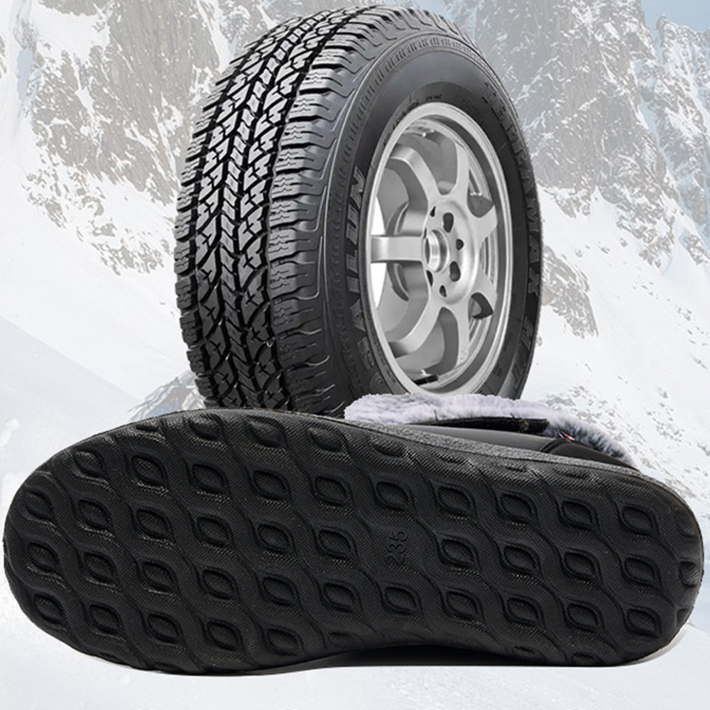 Women's Autumn and winter lapel fleece flat snow boots