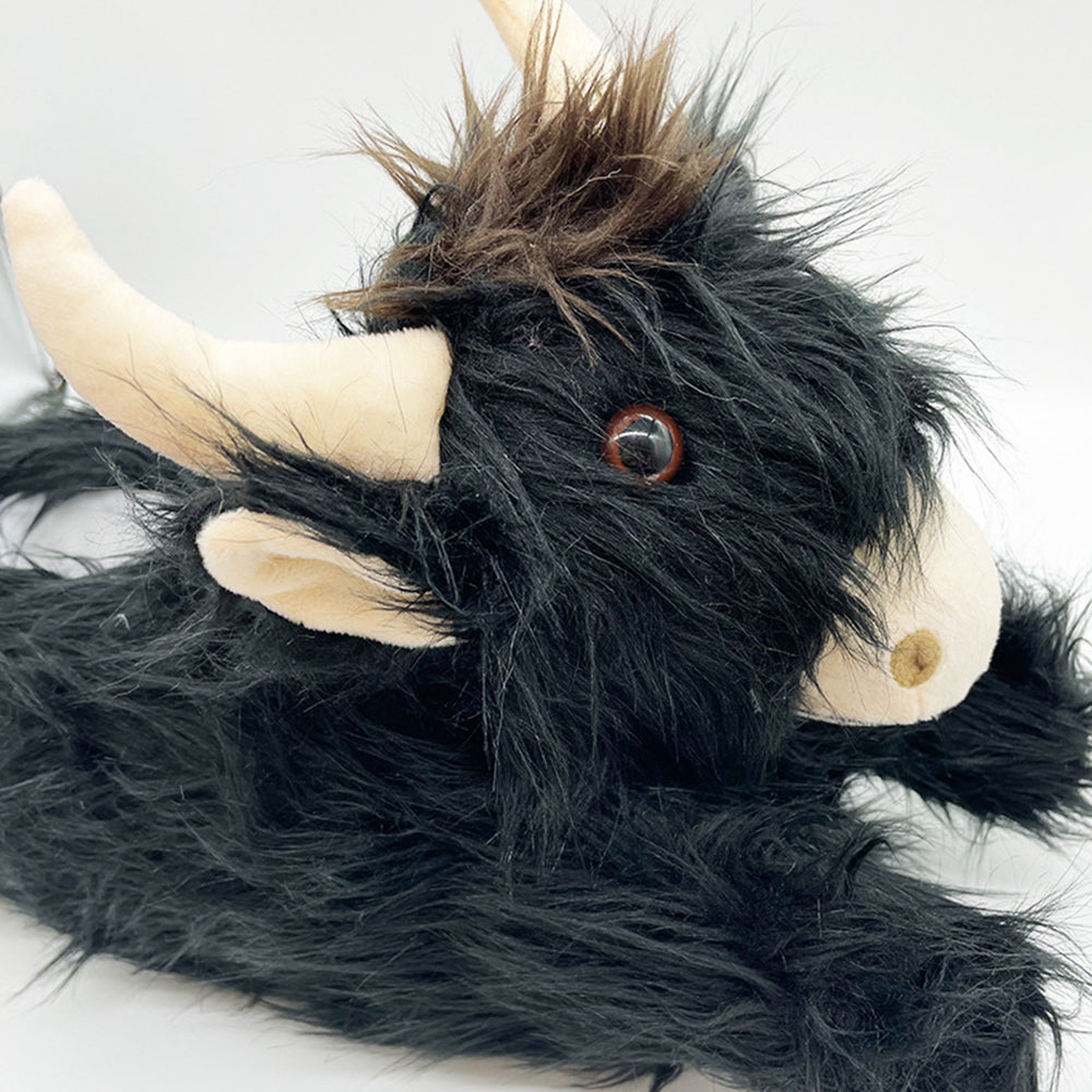 Gioiacombo™ Nowe, ciepłe i wygodne pluszowe kapcie w kształcie szkockiego jaka