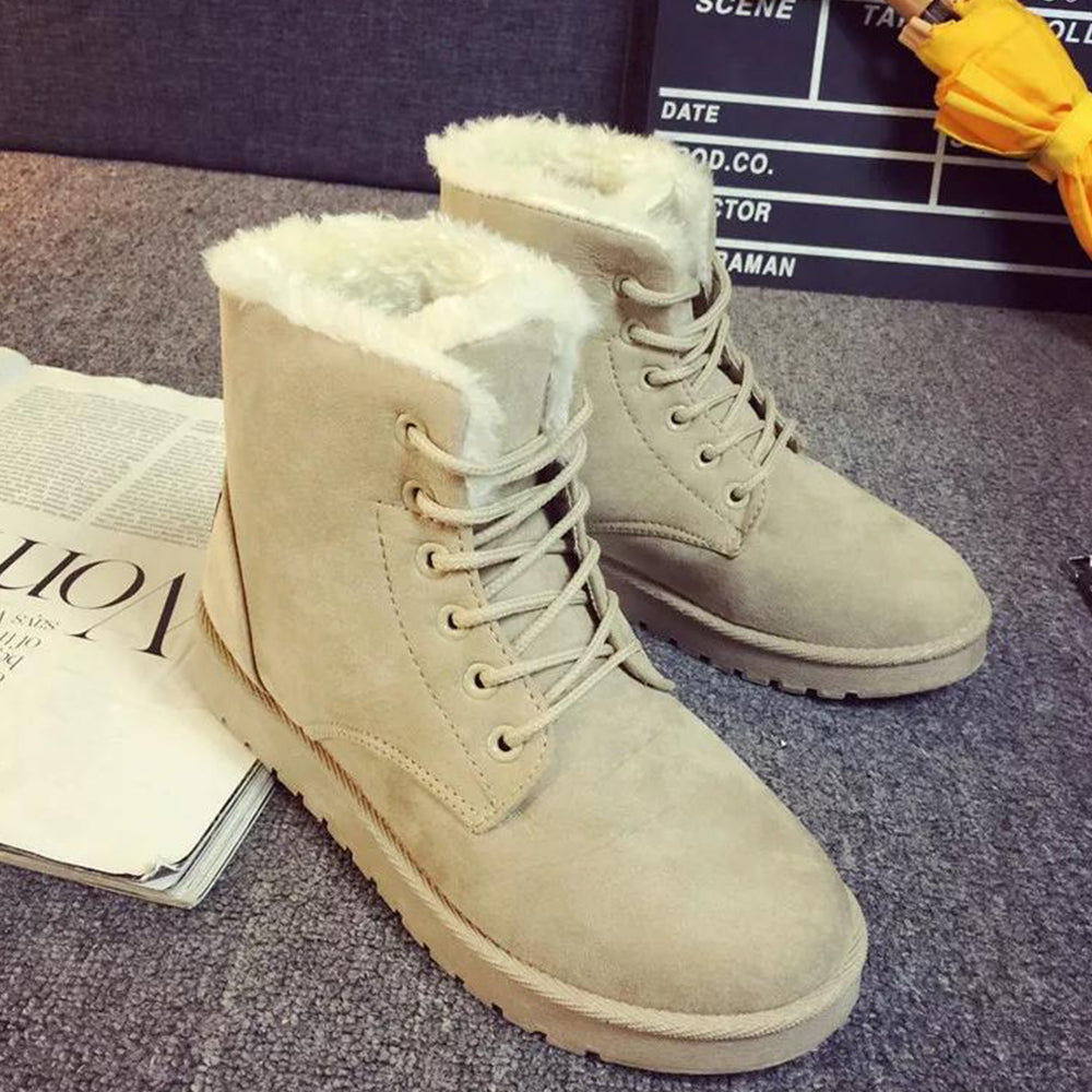 Glückbox™ Winter Schneestiefel Damen Stiefeletten warme Baumwollschuhe