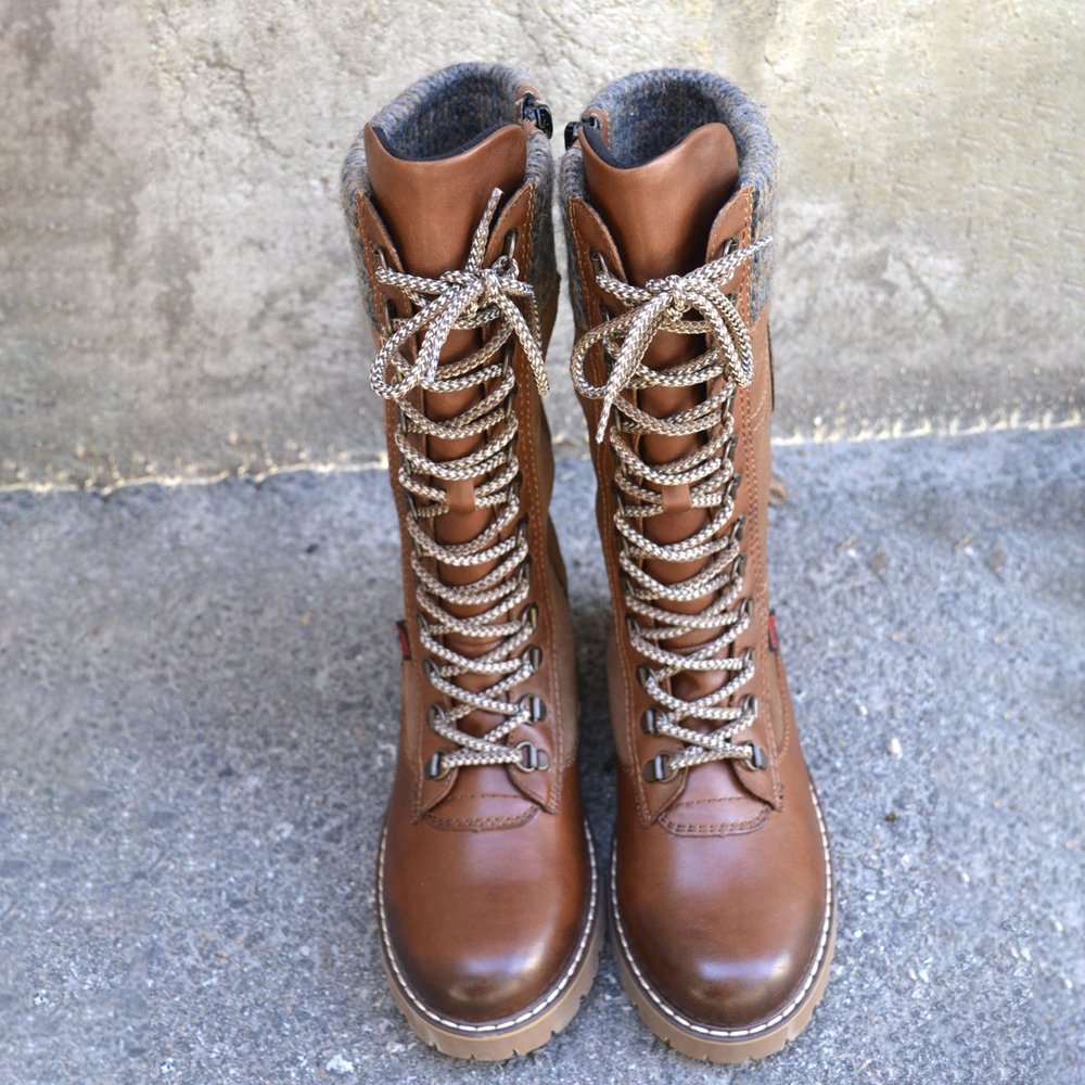 Glückbox™ Herbst- und Winterstiefel mit runder Zehe und niedrigem Absatz aus Wolle mit seitlichem Reißverschluss Martin Stiefel