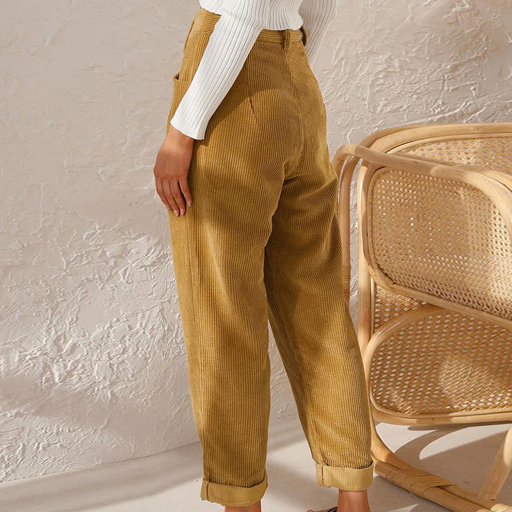 🔥 Seasonal Sale-50% OFF 🎁 Women's High Waist Casual Corduroy Straight Trousers 🌷