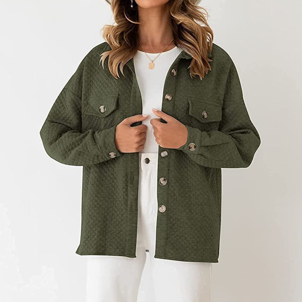 Lodowylabedz 2023 jesienno-zimowa nowa damska jednokolorowa diamentowa kieszonkowa lekka kurtka na co dzień