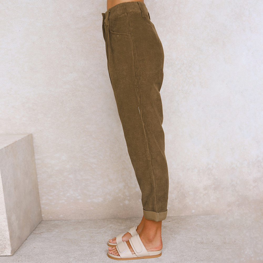 🔥 Seasonal Sale-50% OFF 🎁 Women's High Waist Casual Corduroy Straight Trousers 🌷