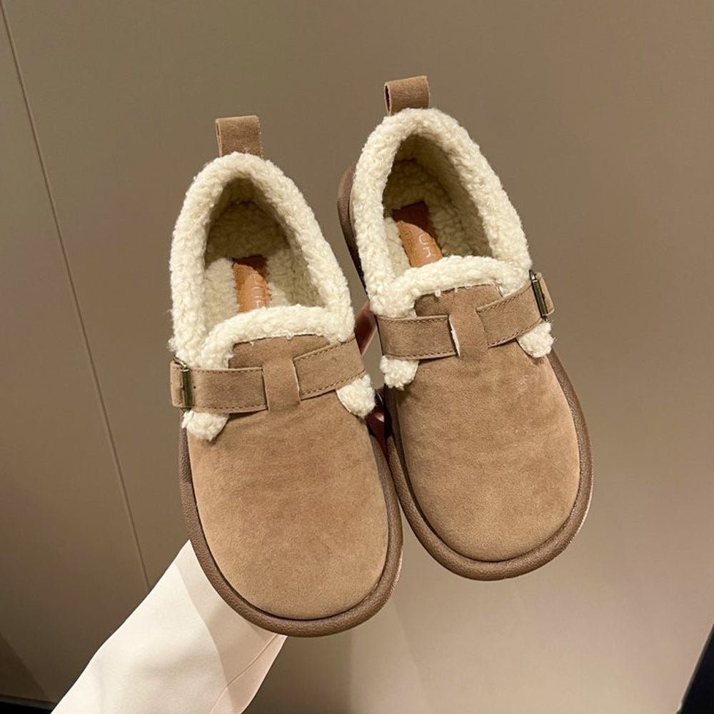 Lodowylabedz Jesienno-zimowe damskie, polarowe buty bawełniane zapinane na jedną klamrę