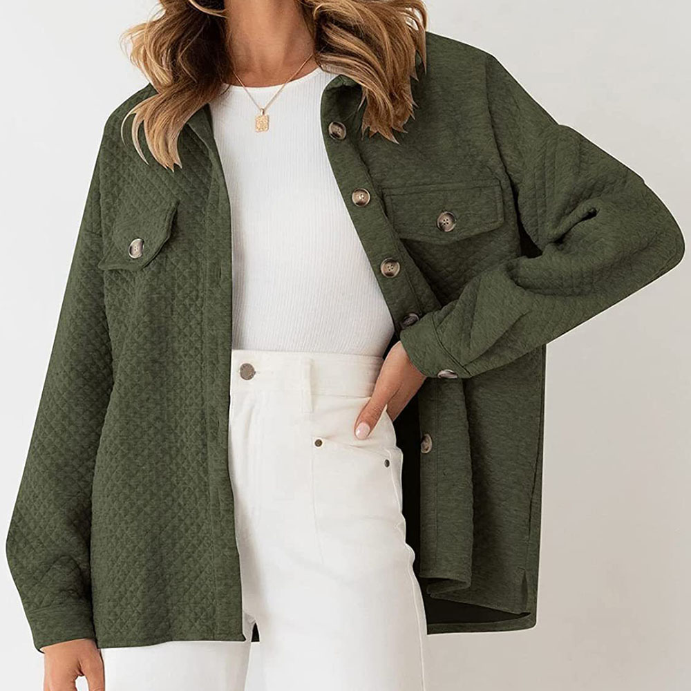 Lodowylabedz 2023 jesienno-zimowa nowa damska jednokolorowa diamentowa kieszonkowa lekka kurtka na co dzień