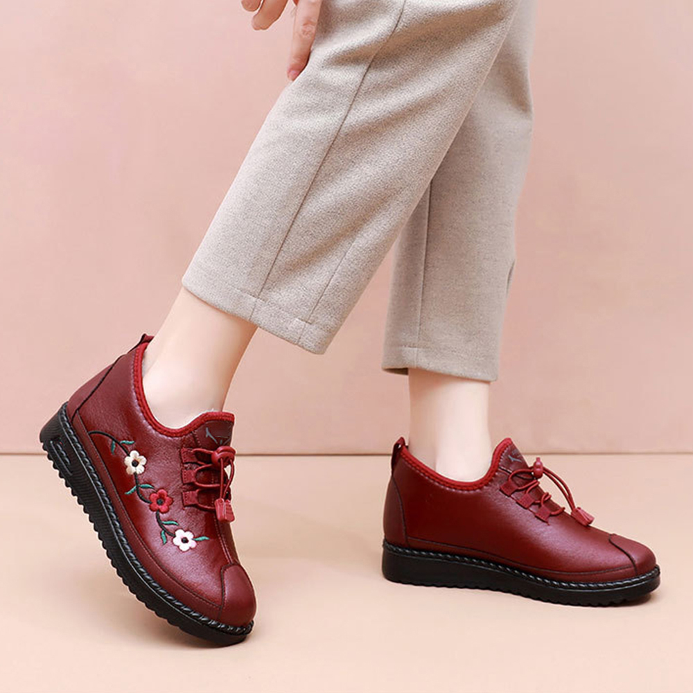 Lodowylabedz Damskie buty zimowe z ciepłego, antypoślizgowego, haftowanego polaru, bawełny