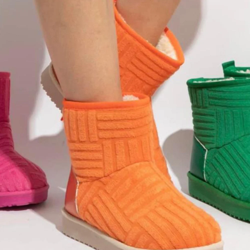 Lodowylabedz Nowe, jesienne i zimowe damskie śniegowce, polarowe, w jednolitym kolorze, o średniej grubości