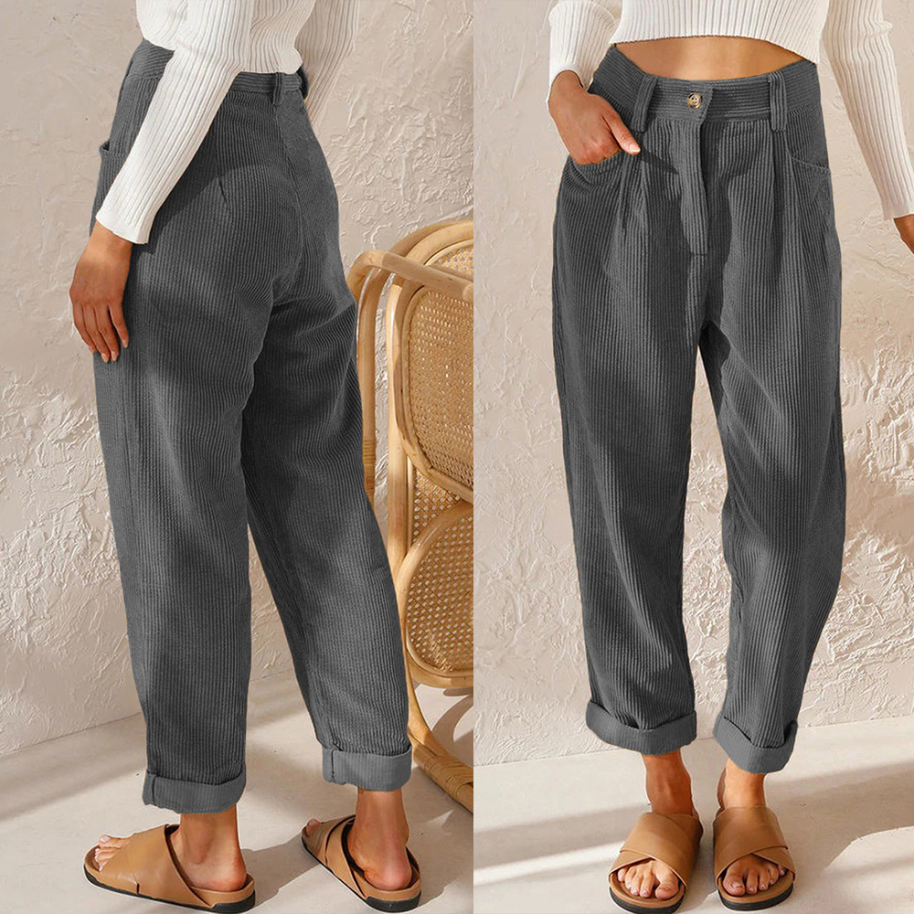 🔥 Seasonal Sale-50% OFF 🎁 Women's High Waist Casual Corduroy Straight Trousers 🌷